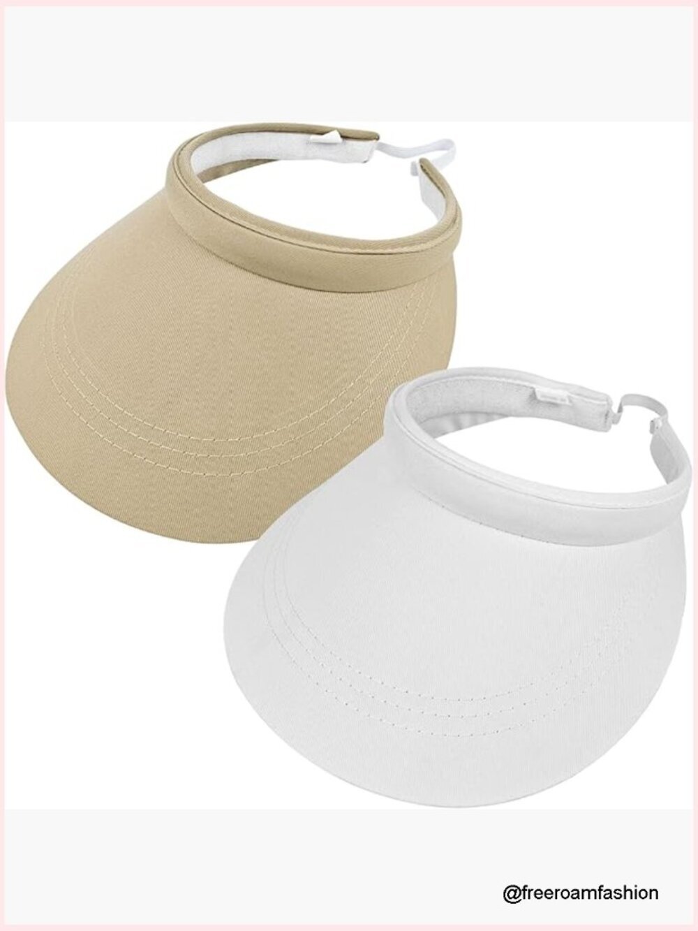 2 Pack Wide Brim Sun Visors Adjustable Clip on Summer Hats UV Protection
